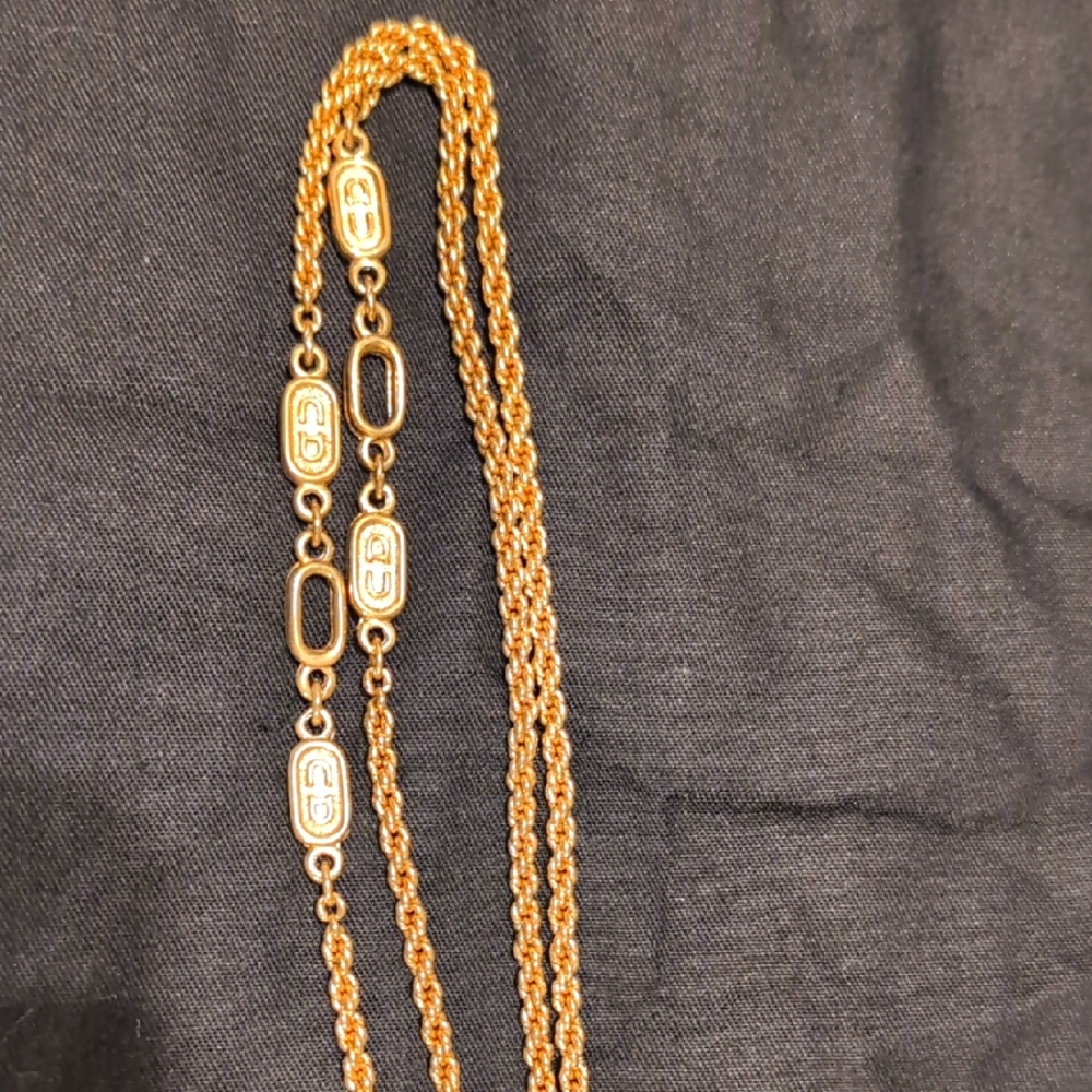 Christian Dior Gold Plated Long Necklace
